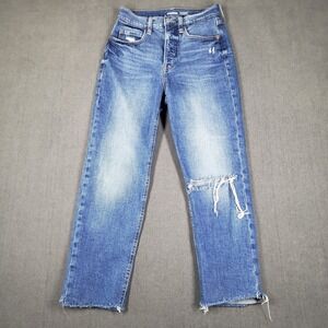 Old Navy Jeans Womens Size 0 Sky High Straight Ultra High Secret Slim Cropped